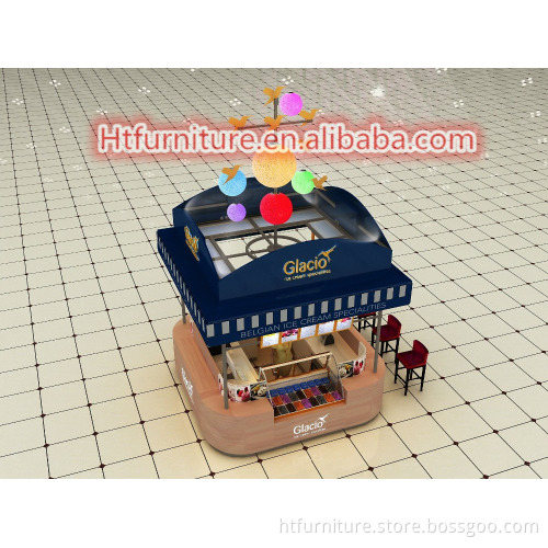 China Mall Ice Cream Yougurt bubble tea kiosk factory